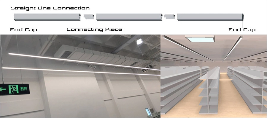 High End 4 Feet 40W LED Linear Light 55X75mm Aluminum Profile LED for Offices Banks Project Building Lighting