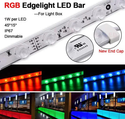 Haute luminosité IP67 économie d'énergie SMD3030 24LEDs/M RVB couleur bord réglable barres lumineuses LED éclairées pour caisson lumineux