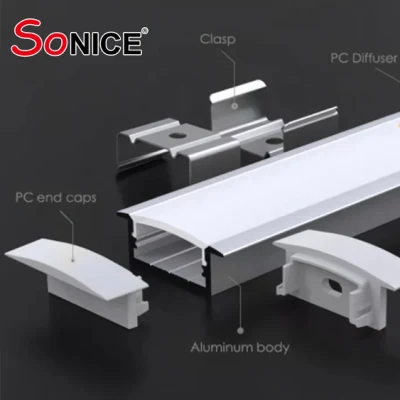 Profilé d'éclairage au plafond Plafonnier à LED Profilé d'éclairage linéaire de plafond sans marque