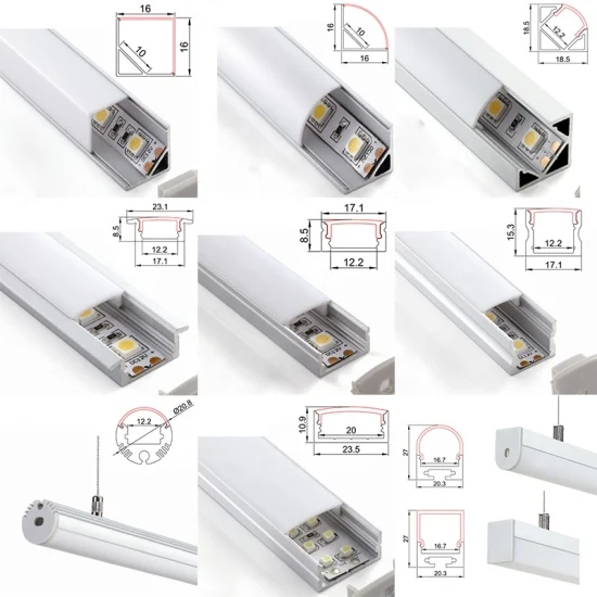 Profil en aluminium d'extrusion de coin de profil en aluminium de bande de LED de forme de V pour l'éclairage linéaire de LED